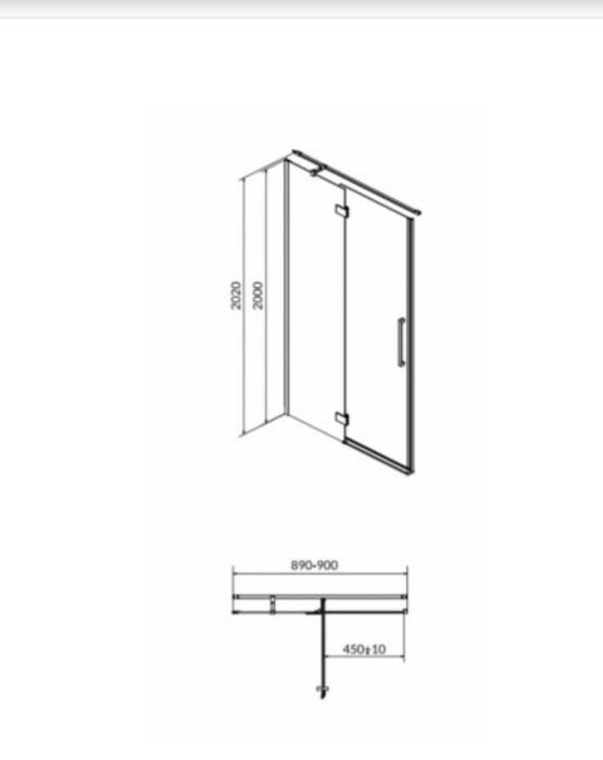 Usa dus cu balamale Cersanit Crea Dreapta, profil crom, 90x200 cm