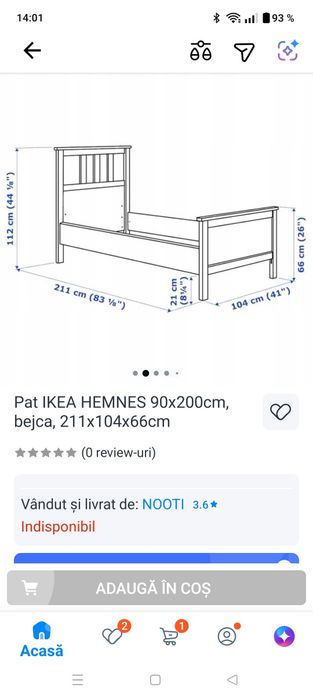 Pat Ikea hemnes 90x200
