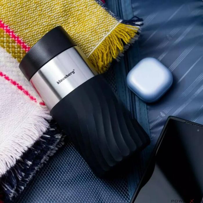 Cana termica, negru, 300ml, termos, inox, Klausberg