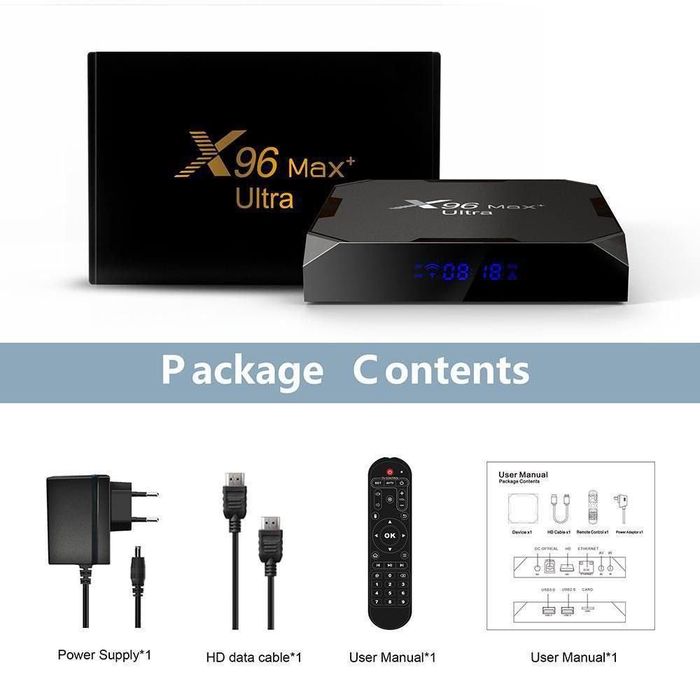 ТВ приставка, Медиаплеер, X96 Max, Ultra, Plus