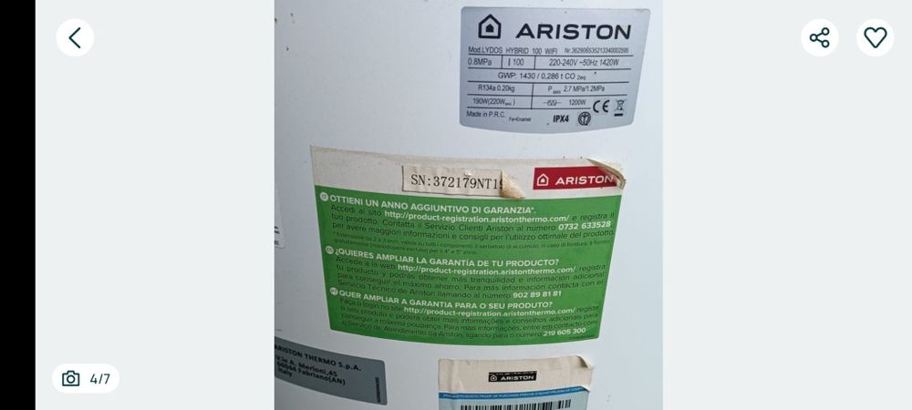 Boiler Ariston cu pompa de căldură