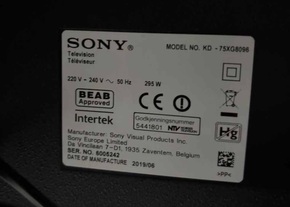 Sony KD-75XH8096 Android, 4K, UltraHD, Smart, WiFi