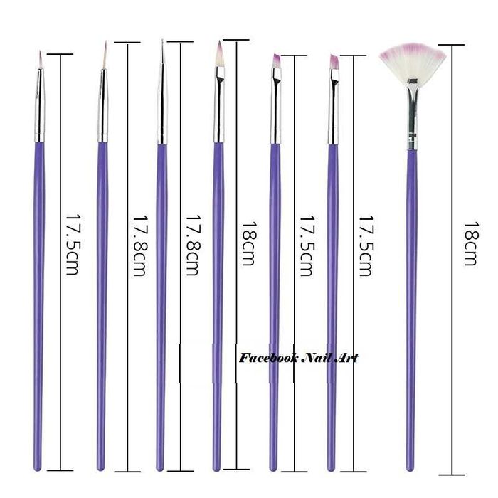 Комплект 7 броя четки за маникюр с точкатор