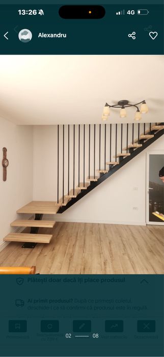 Scara interioara cu trpete din lemn