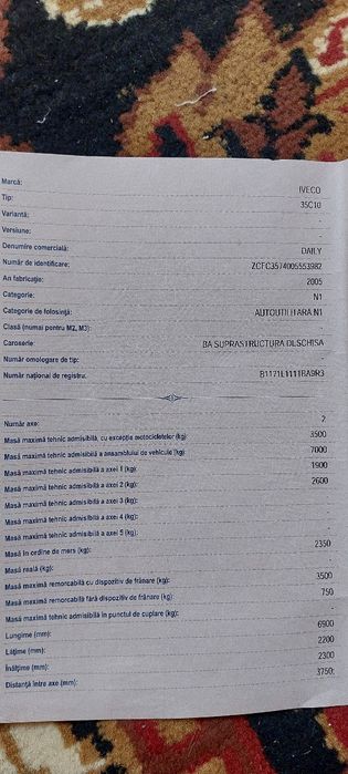 Vând Iveco daily  35C10 motor 2.3 fiabil