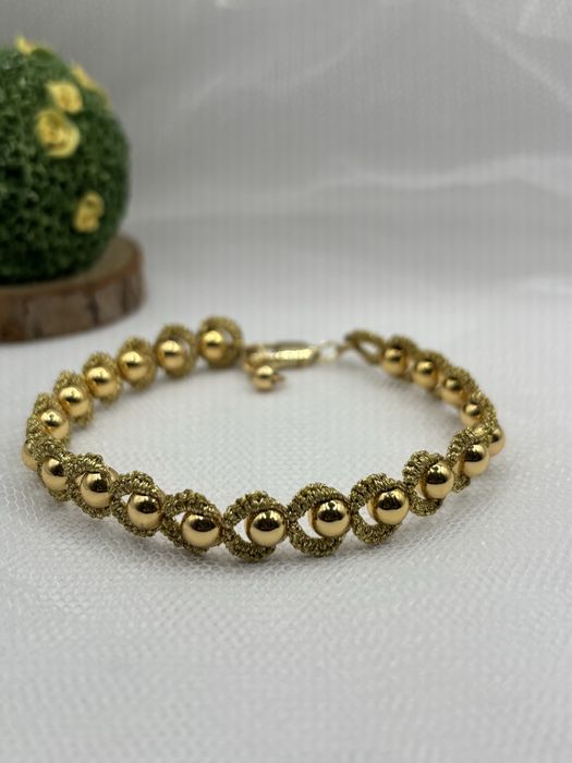 Гривна Фриволите Ръчна израбортка Позлатени мъниста Специални поводи