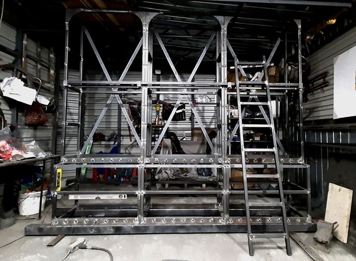 Raft fier stil industrial, retro nituri-modular dezasamblabil-model 12