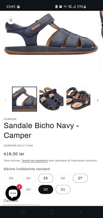 Sandale de piele Camper marime 30 copii baieti