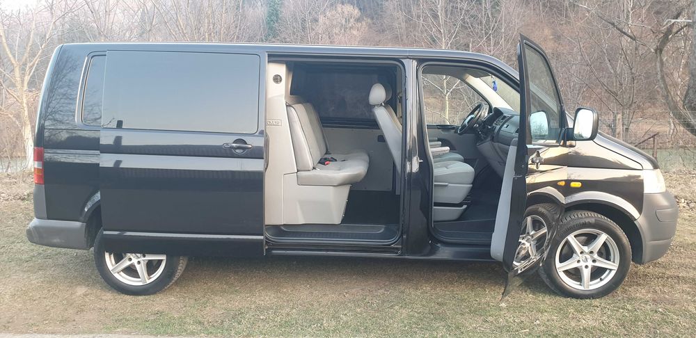 Vw T5 mixt 5/6 locuri + marfa, cabina dubla, 2.5, AXD. Modelul lung