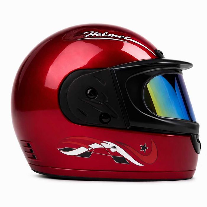 Casca Moto/Scuter/ATV, viziera dubla, marime universala, Rosu