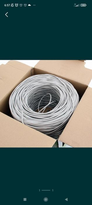 Кабель UTP медный для прокладки интернет сети, видеонаблюдения.