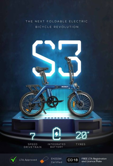 Bicicleta electrica pliabilă MOBOT S3 LTA (ebike)