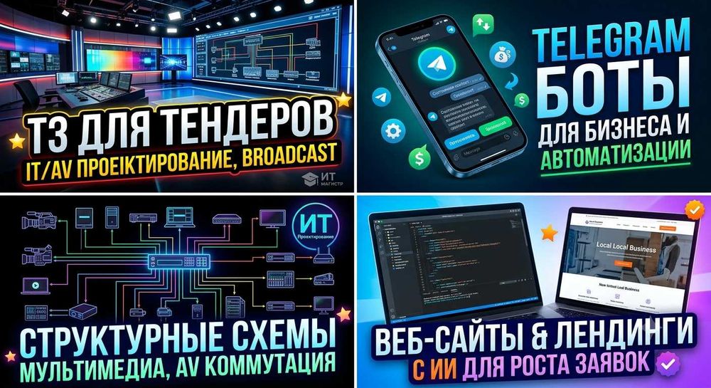 IT & AV Проектирование / ТЗ для тендеров / Сайты и Telegram-боты