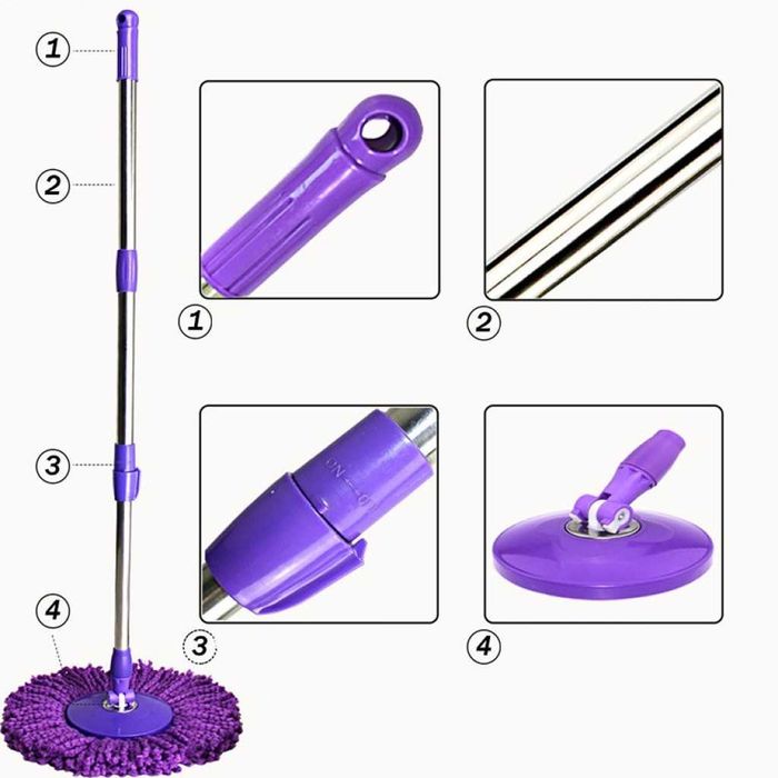 Моп за почистване на ламиниран паркет с кофа и метална центрофуга