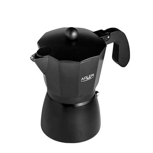 Espressor moka, Adler AD4421, 6 cesti, maner termoizolat, negru