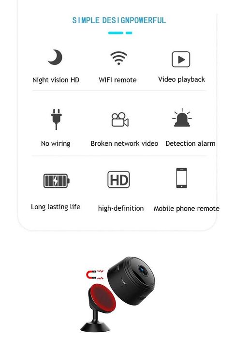 Mini camera LySuyeo supraveghere 1080P WiFi cu detectare miscare