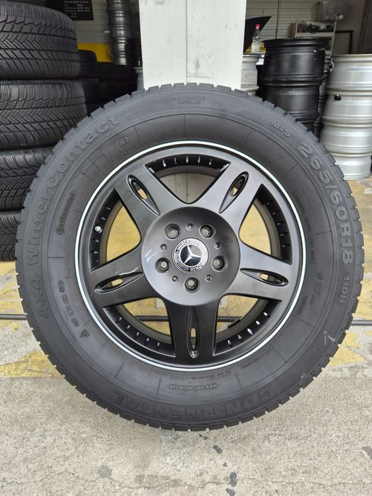 4 ROTI Jante + Anvelope M+S - 265/60/18 - 5x130 - OEM Mercedes G-Class W463 - Continental 2024 + Senzori Presiune OEM