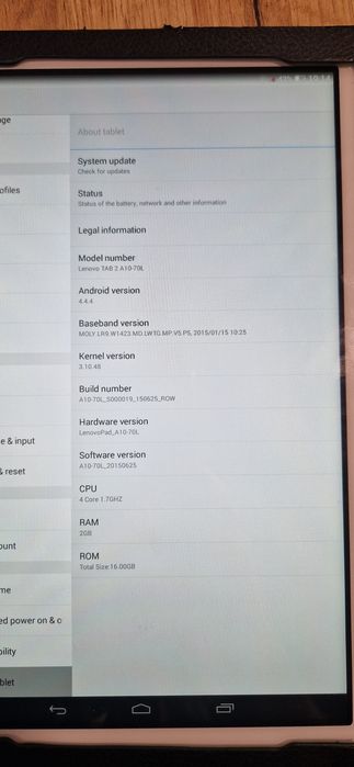 Продавам таблет lenovo tab 2 a10-70l