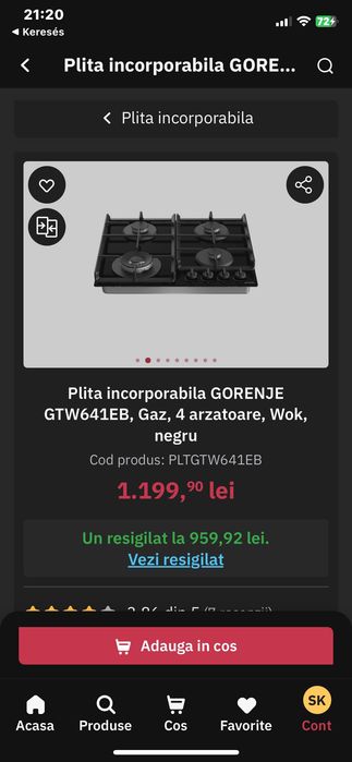 De vânzare Plita incorporabila GORENJE nou
