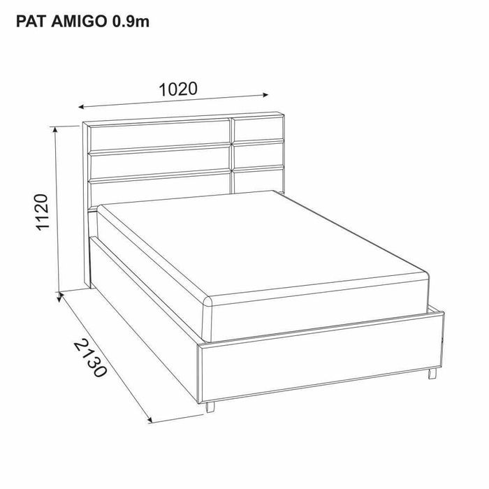 Vand pat tapitat de 90cm