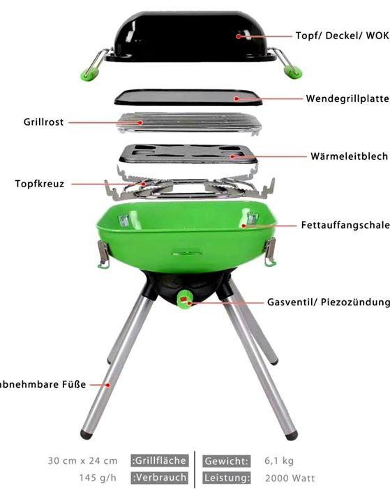 Gratar pe gaz 44,5x35x49 Cm NOU - 295 Lei