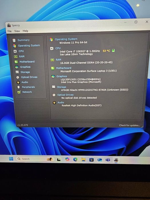 Microsoft surface laptop 3 model (1868)