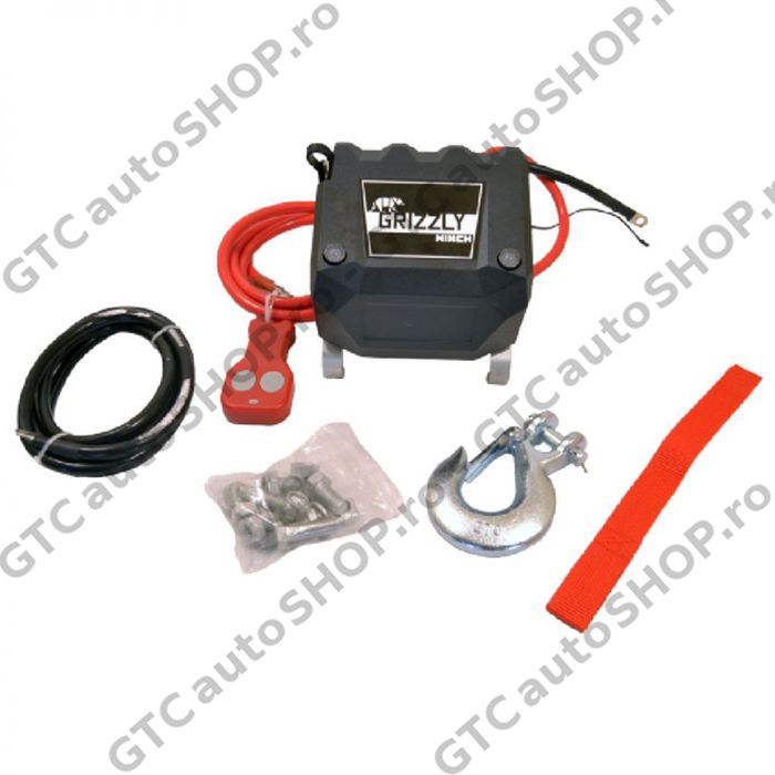 troliu rapid grizzly winch 12000, raport 72.5:1, cablu sintetic