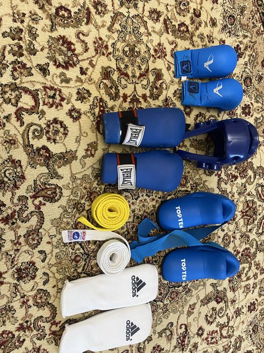 Щитки, шлем , перчатки