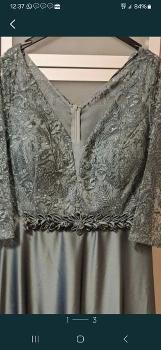 Rochie lunga de seara verde