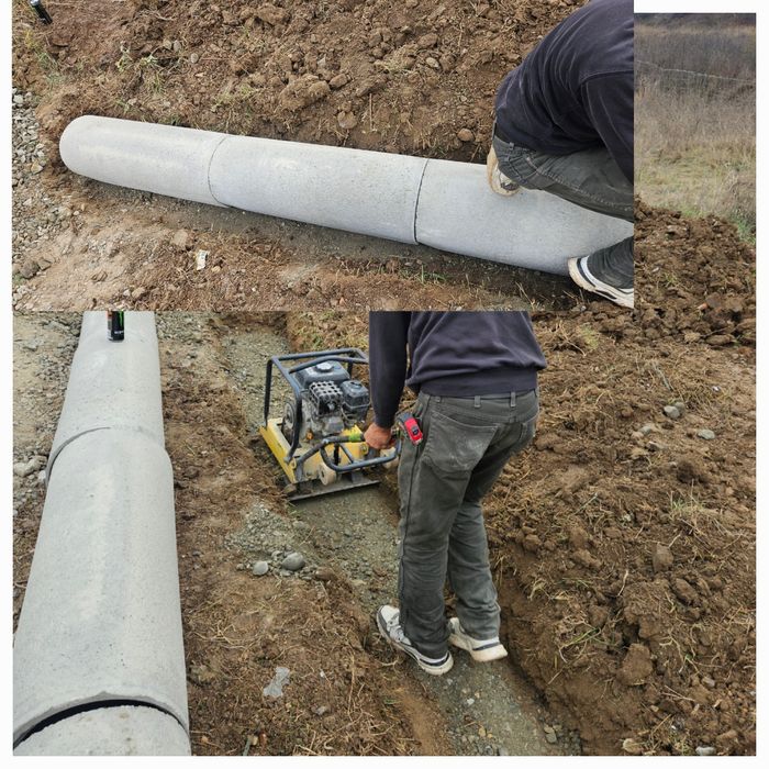 Racordări canalizare și utilități,excavații,nivelări,excavator,buldo