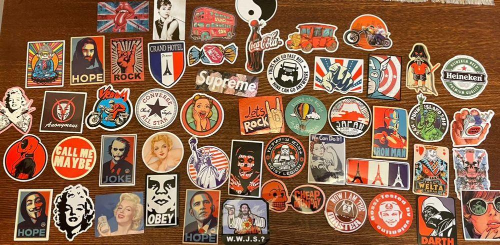 Наклейки яркие виниловые