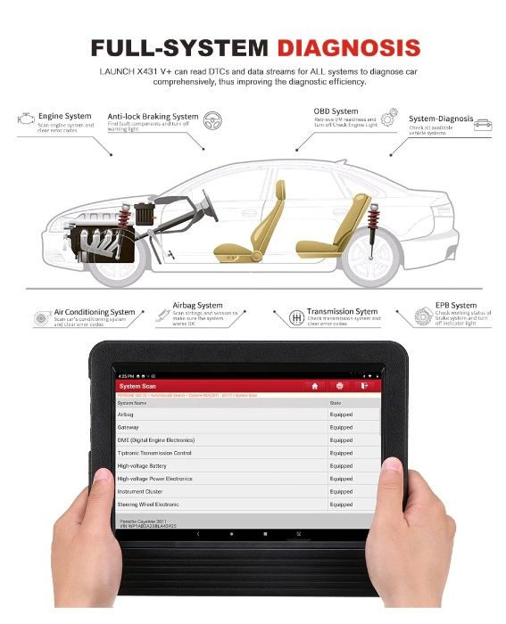 Автомобилна диагностика LAUNCH X431 V+ 10 инча - модел 2024