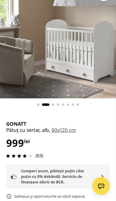 Patuț bebelusi ( patut cu sertar alb (60-120 cm)