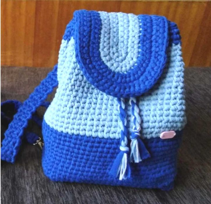 Плетени раници в синьо, ръчна изработка, нови с модерна визия