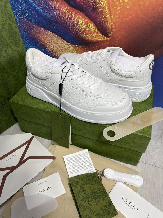 Adidasi Gucci GG piele naturala 100% Full Box colectie noua