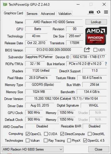 Radeon HD6870 1GB