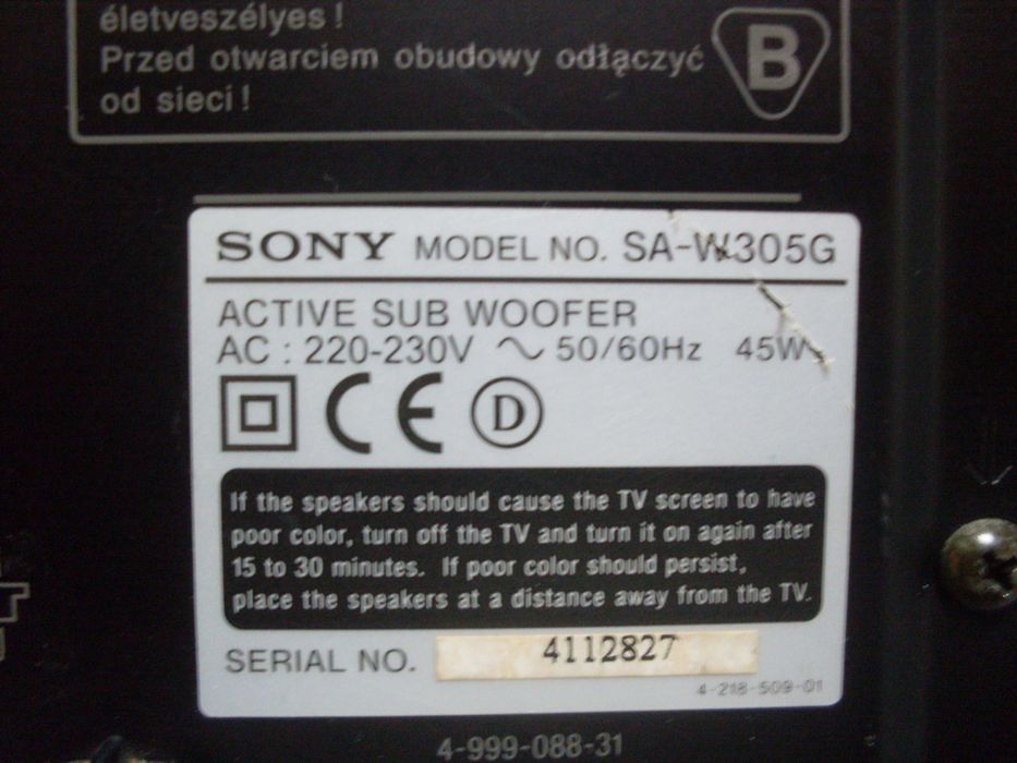 Sony Active Subwoofer-SONY SA-W305G.