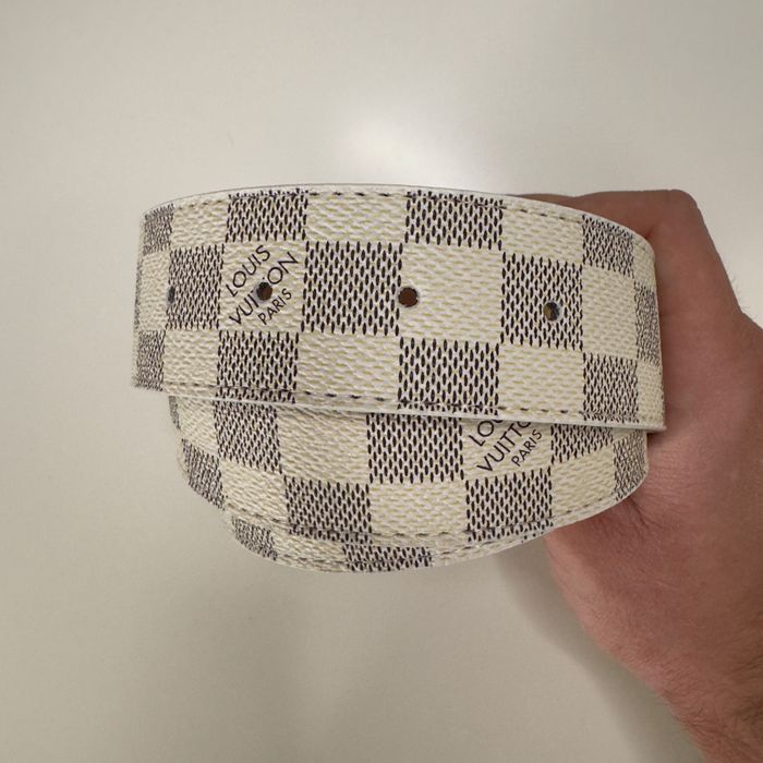 *PIELE* Curea LV Catarama Aurie Carouri Alba 110cm Livrare 24-48h Verificare Colet Inclus