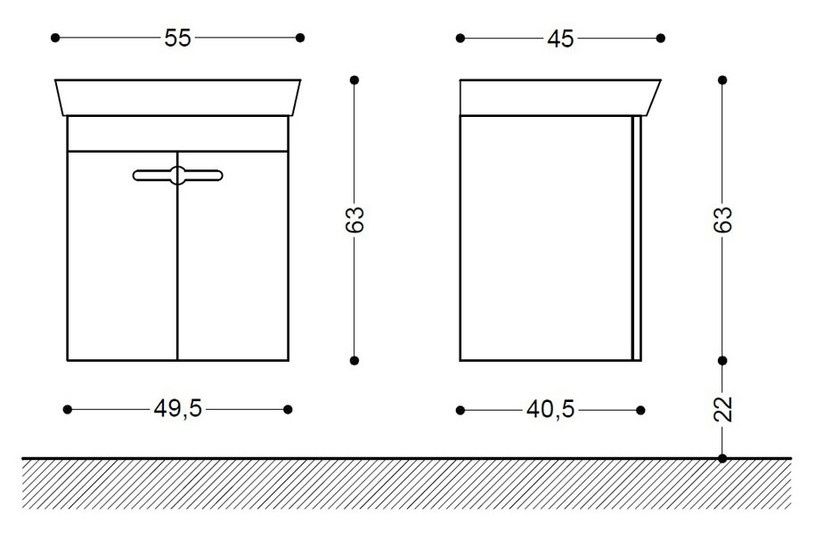 Мивка за баня Roca с долен шкаф Visota