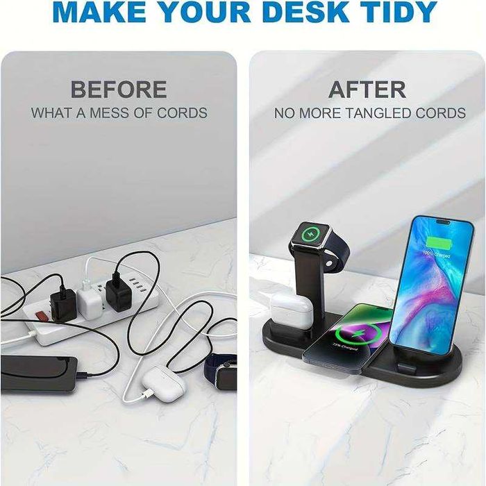 Stație De Încărcare Wireless 4 in 1 Apple 14,13,12 , AirPods, IWatch,