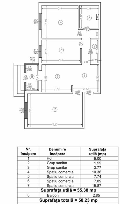 Proprietar/Spatiu zimbru/dacia/3 camere 2 bai/intrare bulevard/liber