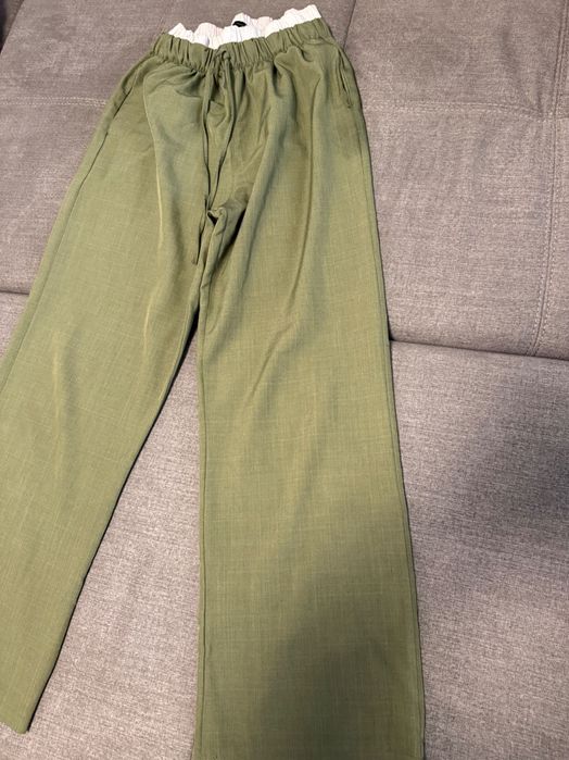 Зелен широк панталон