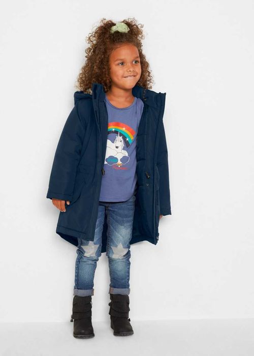 Утепленная парка для девочки со съемным капюшоном
