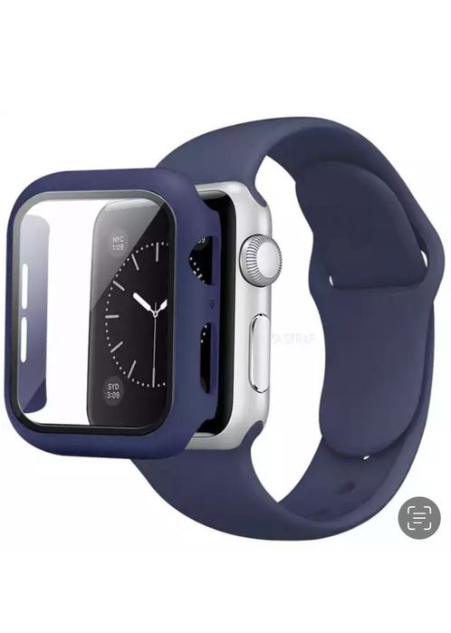 Curea TPU + Husa Plastic Geam Compatibila Ceas Apple Iphone 15