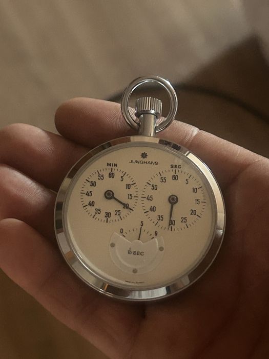 cronometru mecanic vintage Junghans cu 3 registre