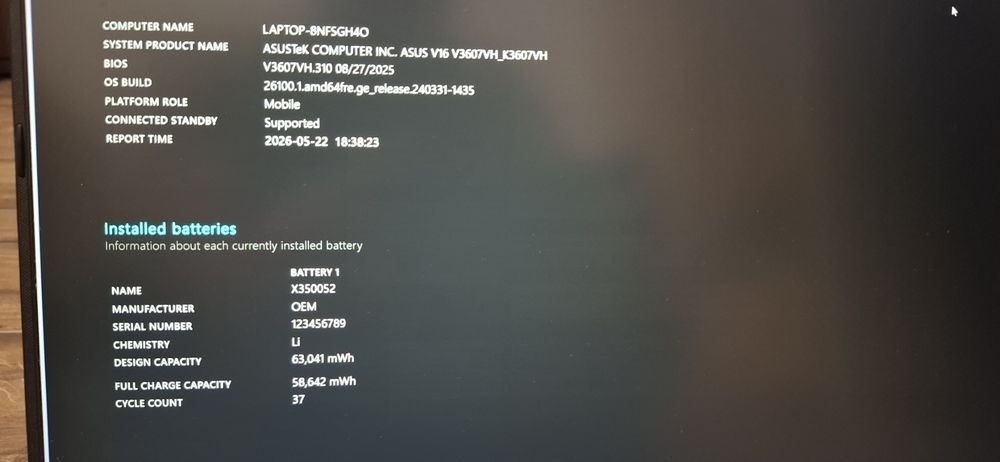 Геймърски Лаптоп ASUS V16 | Intel  5 210H  | 32GB RAM | 512GB SSD | RTX 5050