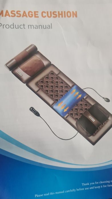 Saltea masaj electrică cu încălzire, 10 motoare, telecomandă