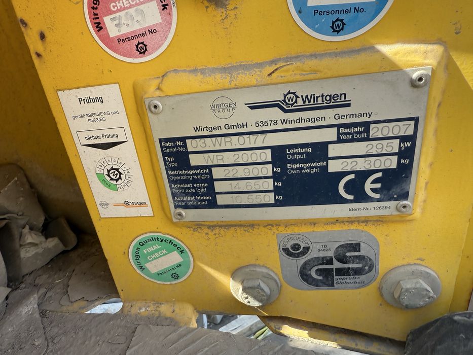 ресайклер WIRTGEN WR 2000 Yili 2007  sotiladi naxadu