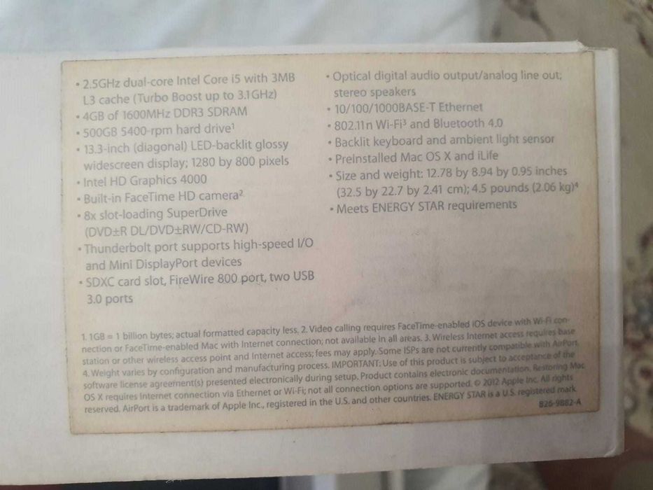 MacBook Pro (13-inch, Mia 2012)