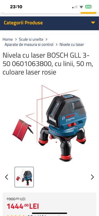 Nivela Laser Bosch GLL 3-50 sau GLL 80-33 G-Sigilata